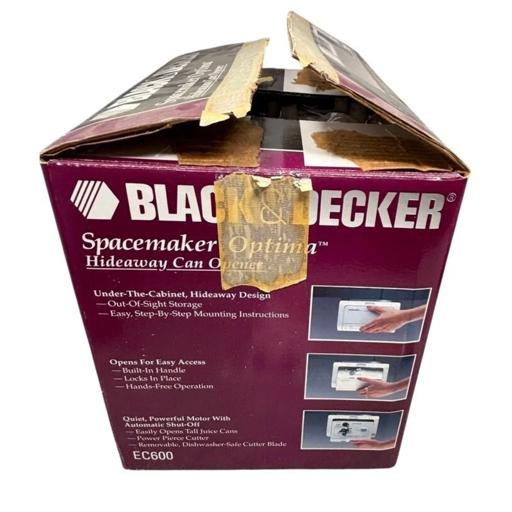 Vtg Black & Decker Spacemaker‎ Optima Hideaway Can Opener EC600 Under Cabinet